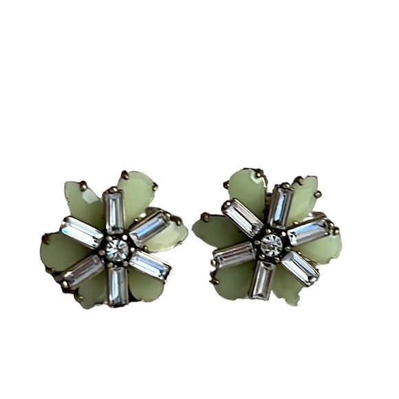 🎉HP 2X🎉 J.Crew Green, Silver and Brushed Bronze Flower Stud Earrings - Picture 3 of 3